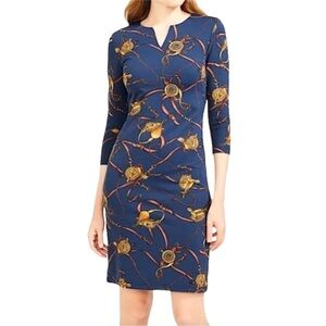 J MCLAUGHLIN Carly Equestrian Motif Sheath Dress Size XS
